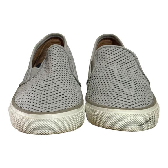 Sperry Seaside Perforated Slip On Sneakers Women's Size 9 Gray White STS95717 - Picture 2 of 8